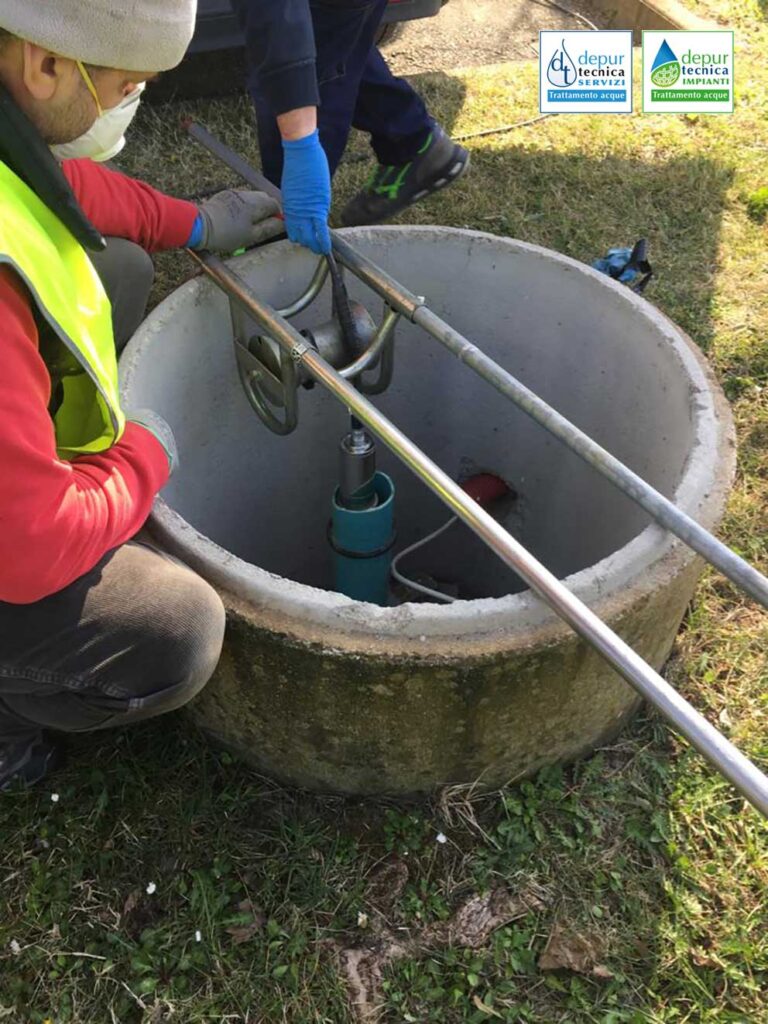 Posizionamento nuova pompa pozzo all’interno della camicia