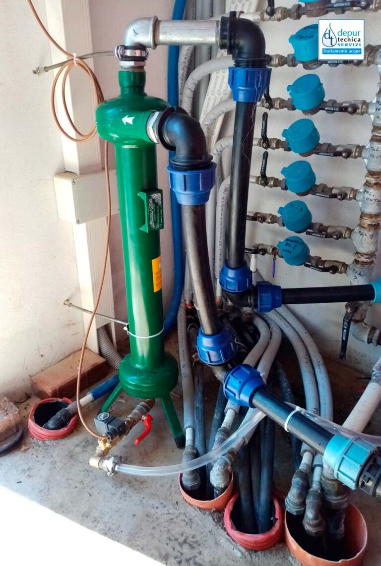 Collegamenti Desabbiatore Acqua di Pozzo: ingresso acqua e scarico sabbia | DEPURTECNICA