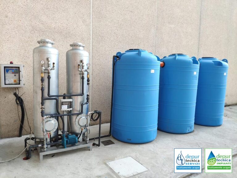 Impianto con Dissabbiatore, Disoleatore, Accumulo e Rilancio a Sistema di Filtrazione a Sabbia e Carboni Attivi | DEPURTECNICA