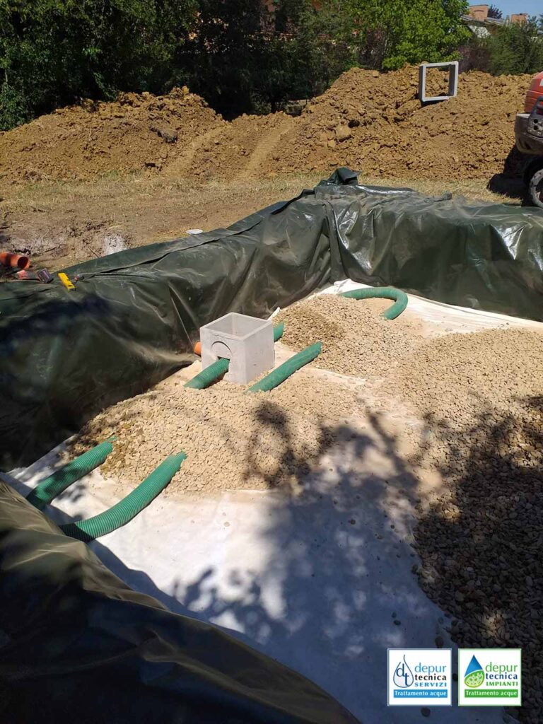 Strato di Ghiaione Lavato per un Impianto di Fitodepurazione ad Albinea, Reggio Emilia | DEPURTECNICA