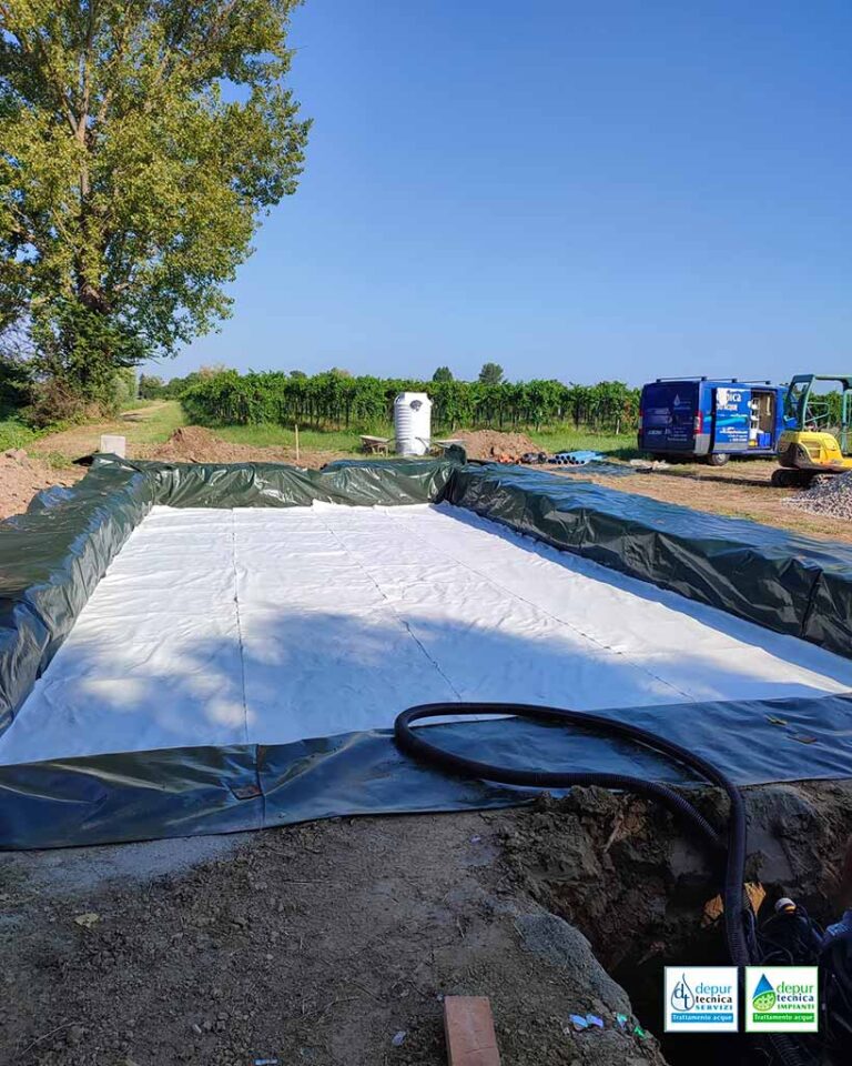 Geomembrana Stesa sull’Impianto di Fitodepurazione | DEPURTECNICA