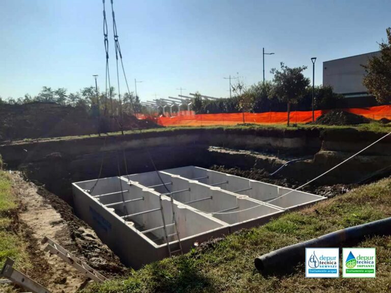 Posa delle Vasche per Accumulo Acque in un Centro Commerciale | DEPURTECNICA