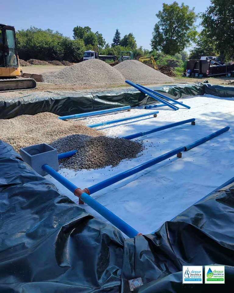 Riempimento con Ghiaia delle Pezzature dell’Impianto di Fitodepurazione | DEPURTECNICA