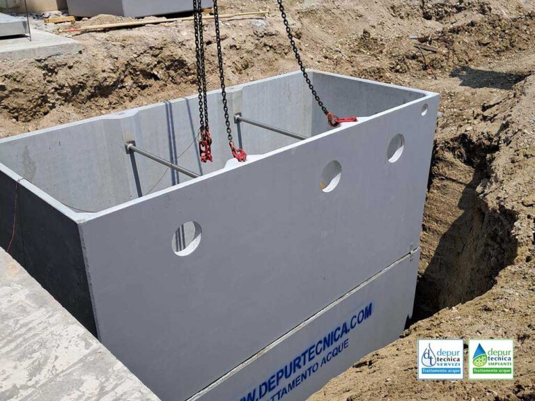 Assemblaggio finale delle vasche di sollevamento acque reflue industriali a Chieti